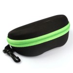 Protective glasses case, model C01NV, black - green color